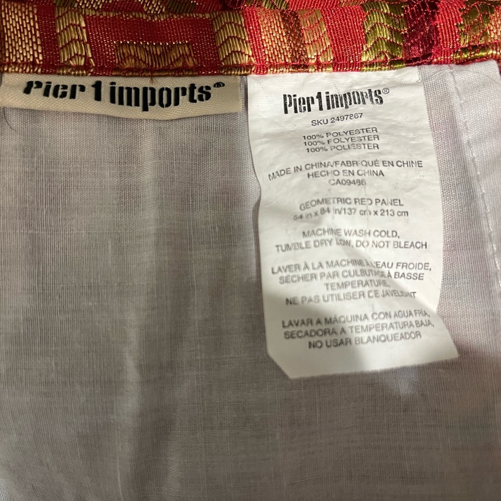 2 Pier 1 Heavy Geometric Curtains - Picture 4 of 4